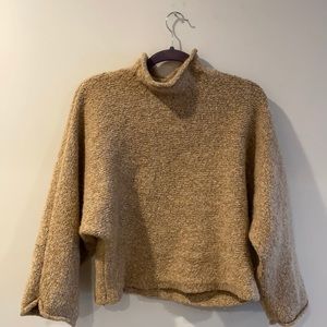 Chunky mock neck cropped sweater